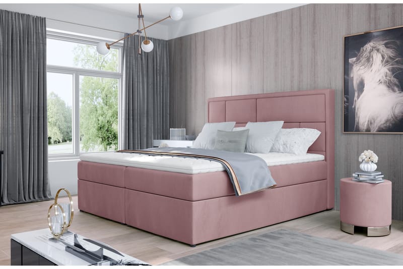 MEIGNE Sängpaket 140x200 cm Ljusrosa - Möbler - Sovrum - Sängar - Komplett Sängpaket
