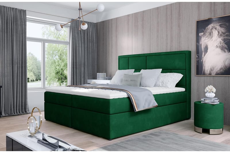 MEIGNE Sängpaket 160x200 cm Grön - Komplett Sängpaket