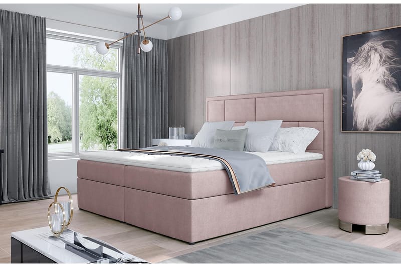 MEIGNE Sängpaket 160x200 cm Ljusrosa - Möbler - Sovrum - Sängar - Komplett Sängpaket