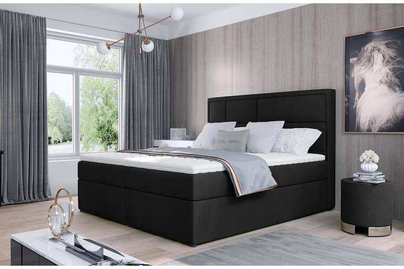 MEIGNE Sängpaket 160x200 cm Svart - Möbler - Sovrum - Sängar - Komplett Sängpaket