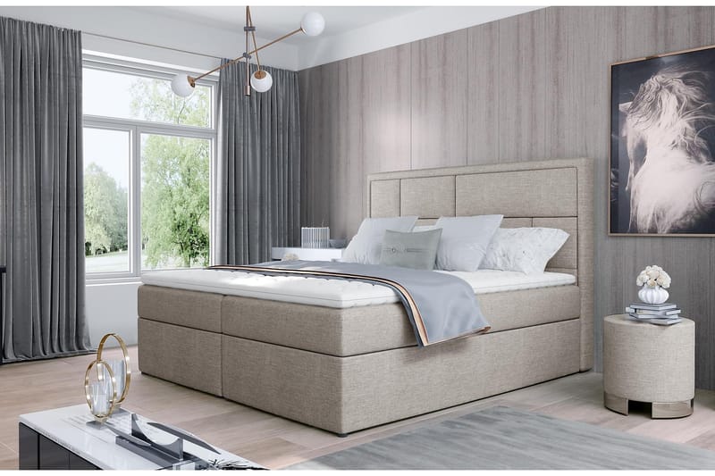 MEIGNE Sängpaket 180x200 cm Beige - Möbler - Sovrum - Sängar - Komplett Sängpaket