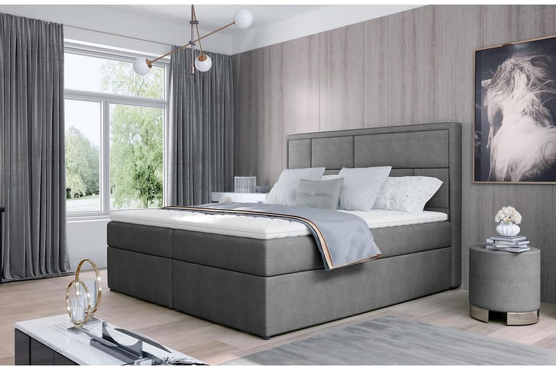 MEIGNE Sängpaket 180x200 cm Grå - Möbler - Sovrum - Sängar - Komplett Sängpaket