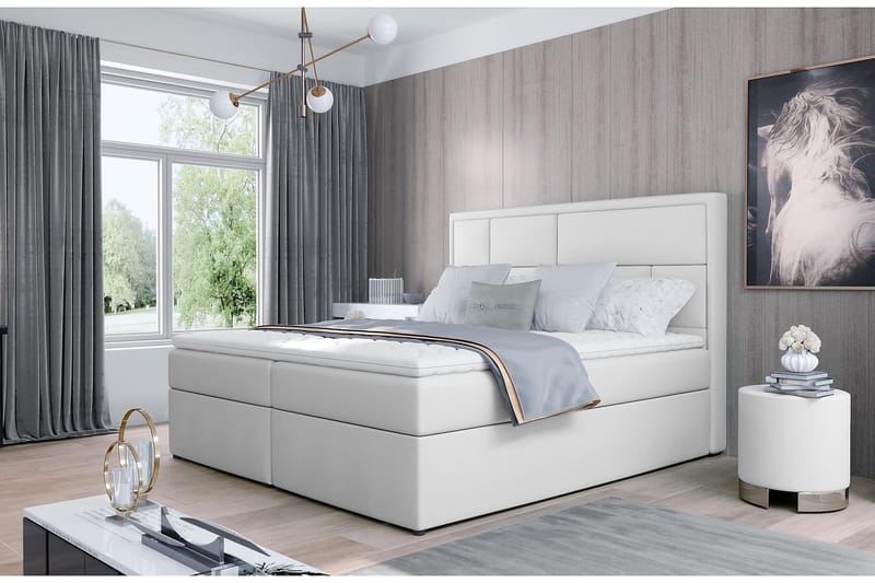 MEIGNE Sängpaket 180x200 cm Läder/Vit - Möbler - Sovrum - Sängar - Komplett Sängpaket