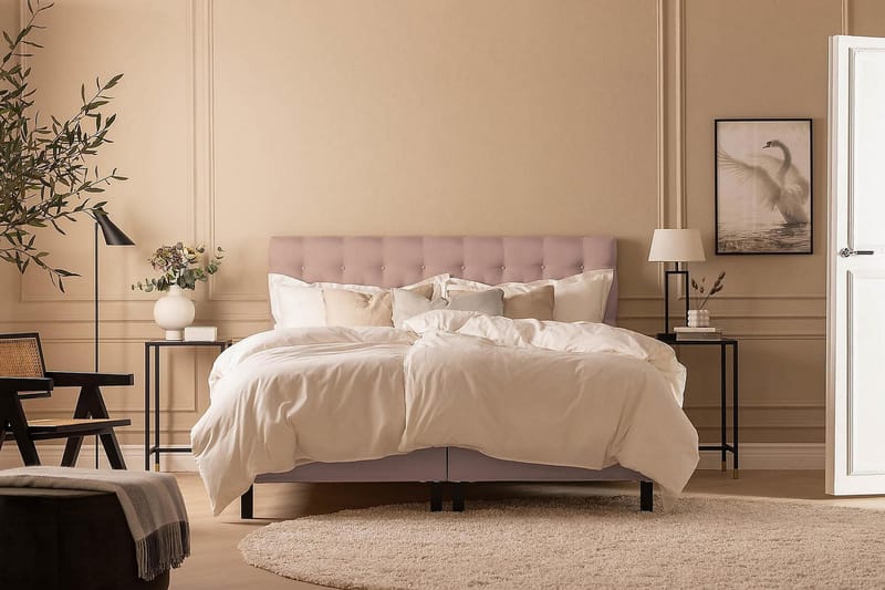 NAZAMA Kontinentalsäng 180x200 Skummadrass Rosa - Möbler - Sovrum - Sängar - Kontinentalsängar