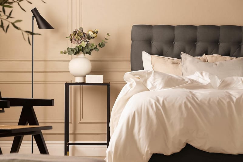 NAZAMA Kontinentalsäng 90x200 Latexmadrass Mörkgrå - Möbler - Sovrum - Sängar - Kontinentalsängar