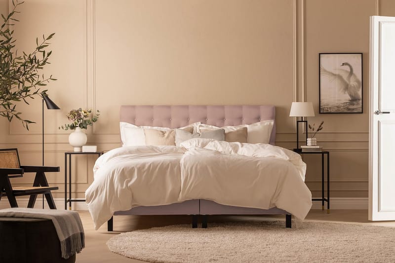 NAZAMA Sängpaket 210x210 Latexmadrass Rosa - Möbler - Sovrum - Sängar - Komplett Sängpaket