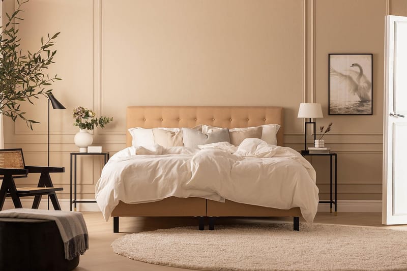 NAZAMA Sängpaket 210x210 Memorymadrass Beige - Möbler - Sovrum - Sängar - Komplett Sängpaket