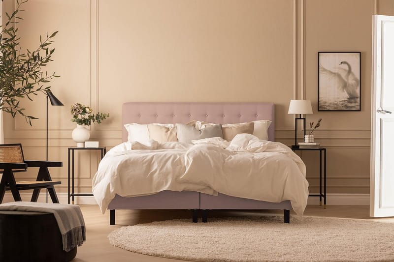 NAZAMA Sängpaket 210x210 Memorymadrass Rosa - Möbler - Sovrum - Sängar - Komplett Sängpaket