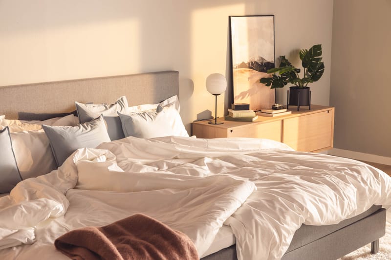 NOVELLA Familjesäng Sängpaket 280x200 cm Ljusgrå (+Fler val) - Möbler - Sovrum - Sängar - Komplett Sängpaket