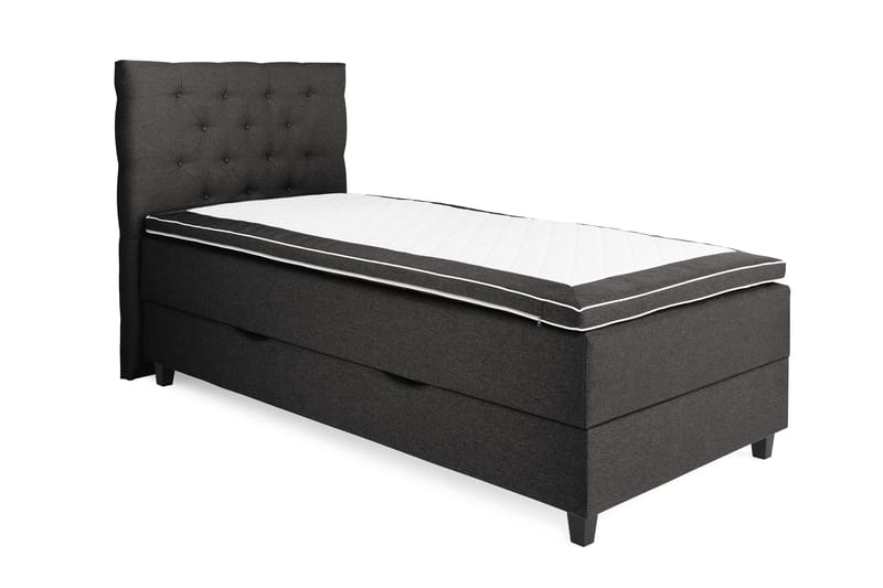 OAKHAM Komplett Sängpaket Säng med Förvaring 105x200 Mörkgrå - Royal Sänggavel 105 cm - Möbler - Sovrum - Sängar - Komplett Sängpaket