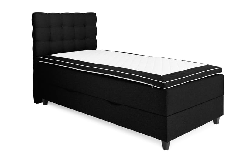 OAKHAM Komplett Sängpaket Säng med Förvaring 105x200 Svart - Royal Hög Sänggavel 105 cm - Möbler - Sovrum - Sängar - Komplett Sängpaket