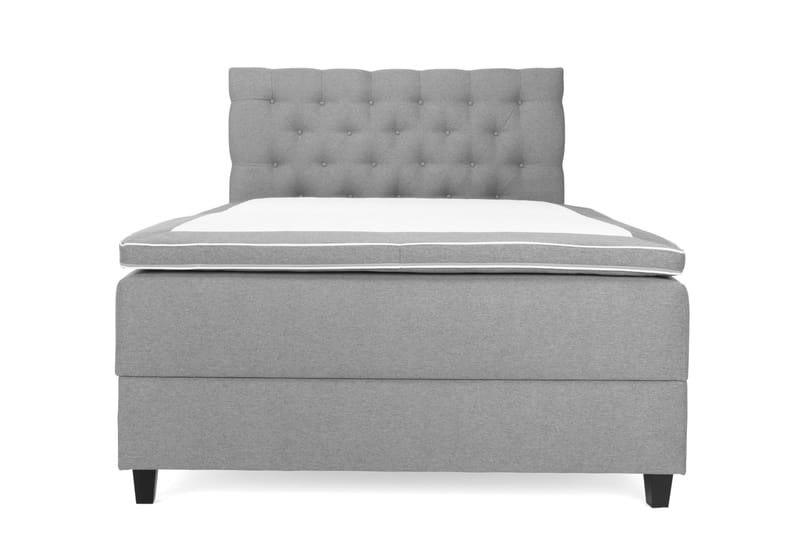OAKHAM Komplett Sängpaket Säng med Förvaring 140x200 Ljusgrå - Royal Box Sänggavel 140 cm - Komplett Sängpaket - Kontinentalsängar