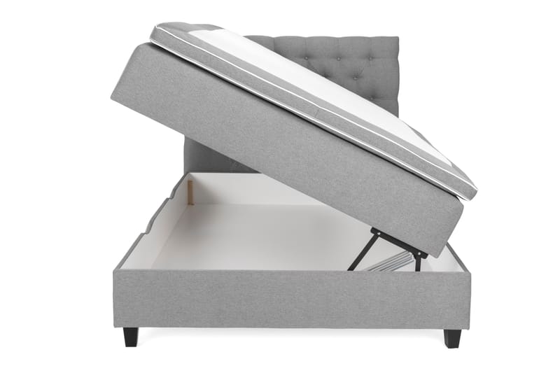 OAKHAM Komplett Sängpaket Säng med Förvaring 140x200 Ljusgrå - Royal Box Sänggavel 140 cm - Möbler - Sovrum - Sängar - Sängar med förvaring