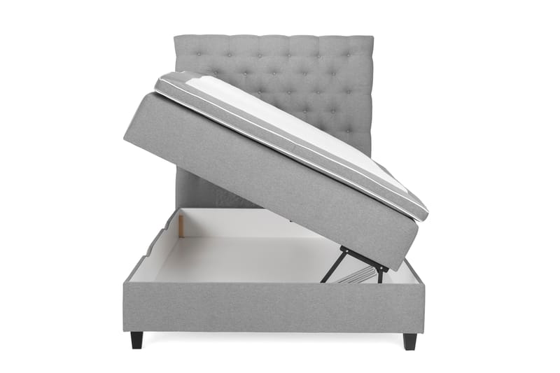 OAKHAM Komplett Sängpaket Säng med Förvaring 140x200 Ljusgrå - Royal King Size Sänggavel 140x200 - Möbler - Sovrum - Sängar - Komplett Sängpaket