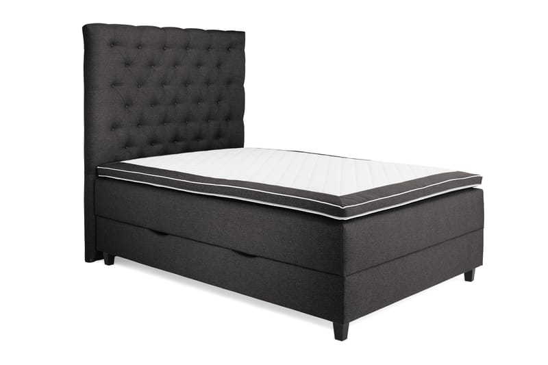 OAKHAM Komplett Sängpaket Säng med Förvaring 140x200 Mörkgrå - Royal King Size Sänggavel 140x200 - Möbler - Sovrum - Sängar - Komplett Sängpaket