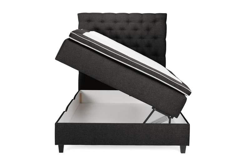 OAKHAM Komplett Sängpaket Säng med Förvaring 140x200 Mörkgrå - Royal King Size Sänggavel 140x200 - Möbler - Sovrum - Sängar - Komplett Sängpaket