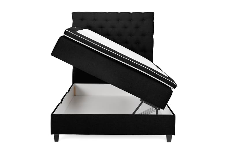 OAKHAM Komplett Sängpaket Säng med Förvaring 140x200 Svart - Royal King Size Sänggavel 140x200 - Möbler - Sovrum - Sängar - Komplett Sängpaket
