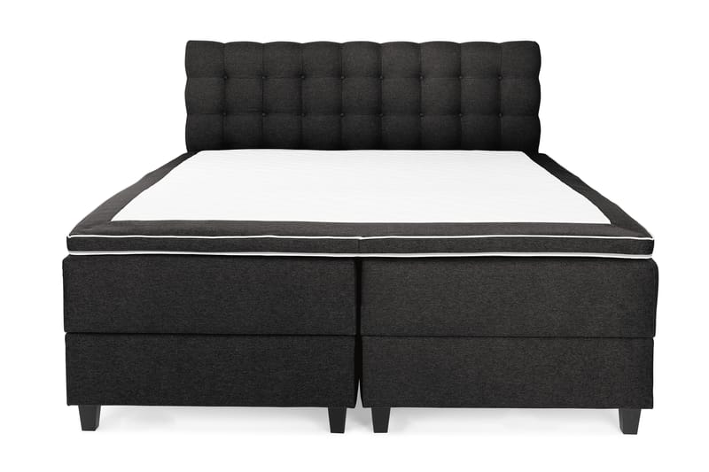 OAKHAM Komplett Sängpaket Säng med Förvaring 160x200 Mörkgrå - Royal Box Sänggavel 160 cm - Möbler - Sovrum - Sängar - Dubbelsängar