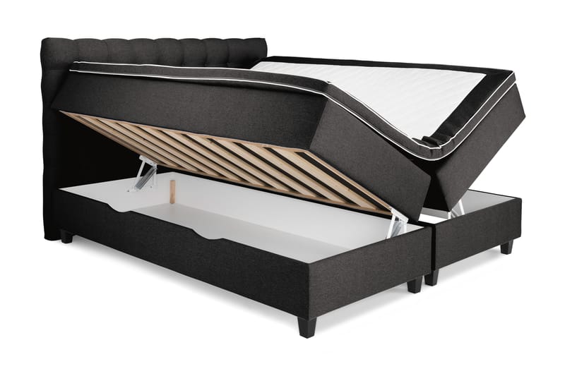 OAKHAM Komplett Sängpaket Säng med Förvaring 160x200 Mörkgrå - Royal Box Sänggavel 160 cm - Möbler - Sovrum - Sängar - Dubbelsängar