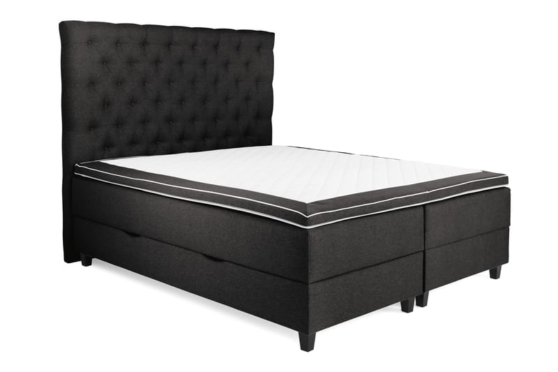 OAKHAM Komplett Sängpaket Säng med Förvaring 160x200 Mörkgrå - Royal King Size Sänggavel 160x200 - Möbler - Sovrum - Sängar - Komplett Sängpaket