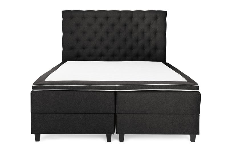 OAKHAM Komplett Sängpaket Säng med Förvaring 160x200 Mörkgrå - Royal King Size Sänggavel 160x200 - Möbler - Sovrum - Sängar - Komplett Sängpaket