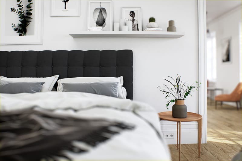 OAKHAM Komplett Sängpaket Säng med Förvaring 160x200 Svart - Royal Box Sänggavel 160 cm - Möbler - Sovrum - Sängar - Komplett Sängpaket