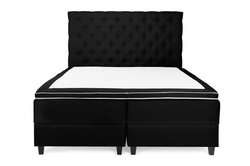 OAKHAM Komplett Sängpaket Säng med Förvaring 160x200 Svart - Royal King Size Sänggavel 160x200 - Möbler - Sovrum - Sängar - Komplett Sängpaket
