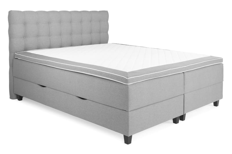 OAKHAM Komplett Sängpaket Säng med Förvaring 180x200 Ljusgrå - Royal Box Sänggavel 180 cm - Möbler - Sovrum - Sängar - Komplett Sängpaket