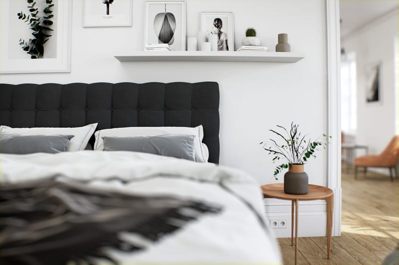 OAKHAM Komplett Sängpaket Säng med Förvaring 180x200 Svart - Royal Box Sänggavel 180 cm - Möbler - Sovrum - Sängar - Komplett Sängpaket