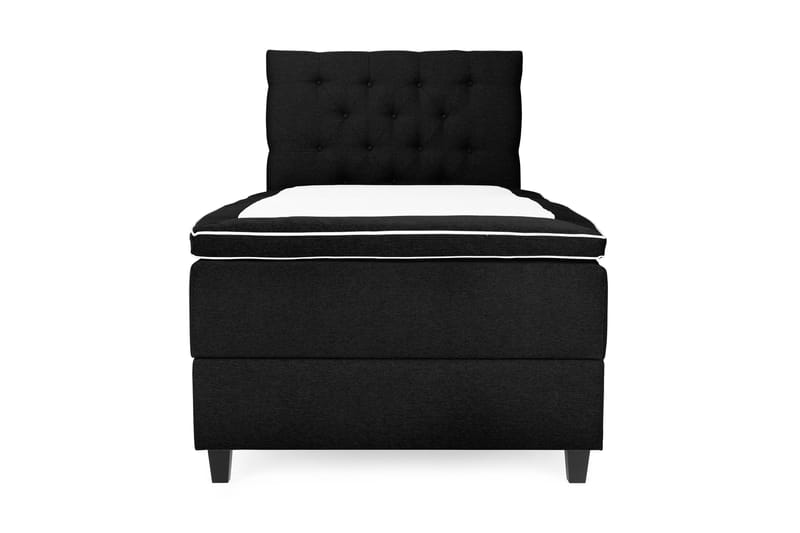 OAKHAM Komplett Sängpaket Säng med Förvaring 80x200 Svart - Royal Sänggavel 80 cm - Komplett Sängpaket - Kontinentalsängar