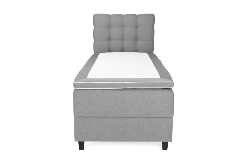 OAKHAM Komplett Sängpaket Säng med Förvaring 90x200 Ljusgrå - Royal Hög Sänggavel 90 cm - Möbler - Sovrum - Sängar - Komplett Sängpaket