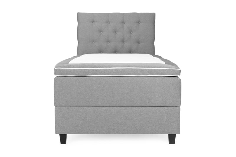 OAKHAM Komplett Sängpaket Säng med Förvaring 90x200 Ljusgrå - Royal Hög Sänggavel 90 cm - Möbler - Sovrum - Sängar - Komplett Sängpaket