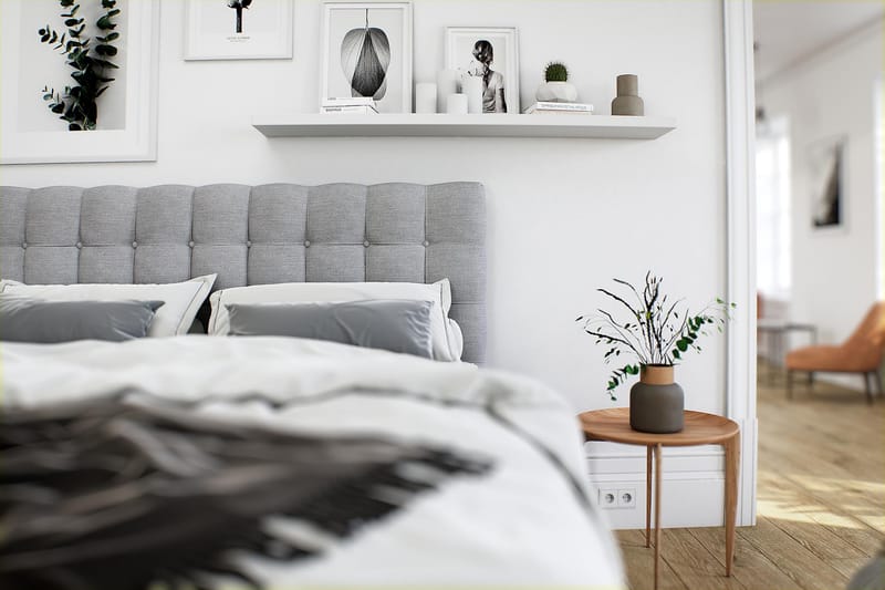 OAKHAM Säng med Förvaring 120x200 Beige - Möbler - Sovrum - Sängar - Komplett Sängpaket