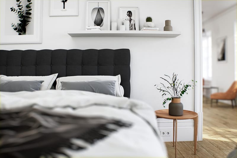 OAKHAM Säng med Förvaring 90x200 Svart - Möbler - Sovrum - Sängar - Komplett Sängpaket
