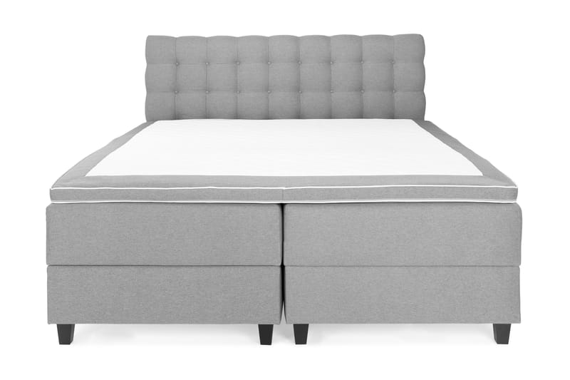 OAKHAM Sängpaket 160x200 cm Ljusgrå - Royal Box Sänggavel 160 cm - Komplett Sängpaket - Kontinentalsängar