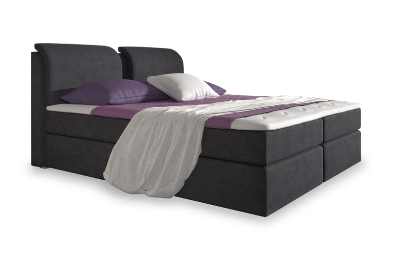 ORLANDO Box Bed 160 Svart - Möbler - Sovrum - Sängar - Komplett Sängpaket