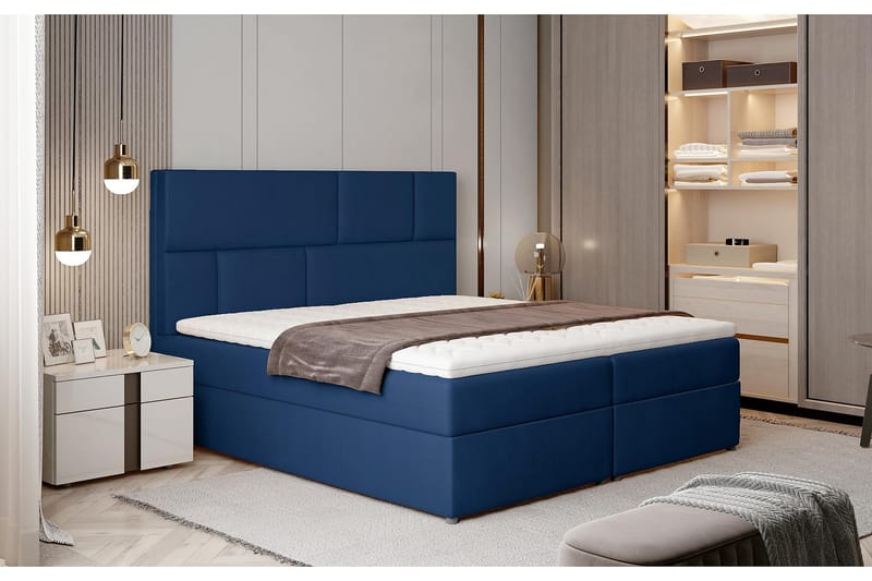 PERETOLA Sängpaket 160x200 cm Blå - Möbler - Sovrum - Sängar - Komplett Sängpaket