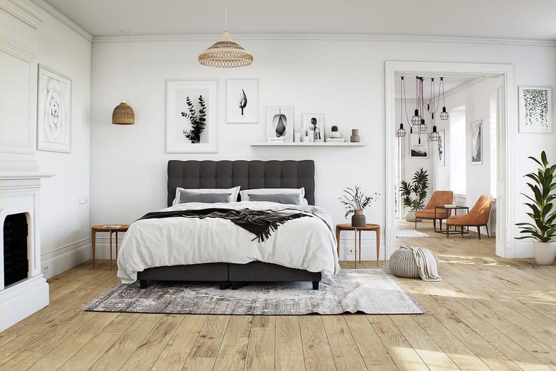 Royal Kontinentalsäng med Förvaring 160x200 cm - Mörkgrå (+Fler val) - Möbler - Sovrum - Sängar - Komplett Sängpaket