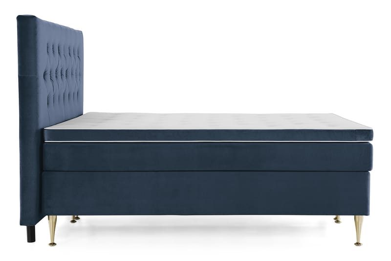 Royal Velvet Komplett Sängpaket 180x200 cm - Mörkblå med Höga Guldben - Möbler - Sovrum - Sängar - Kontinentalsängar