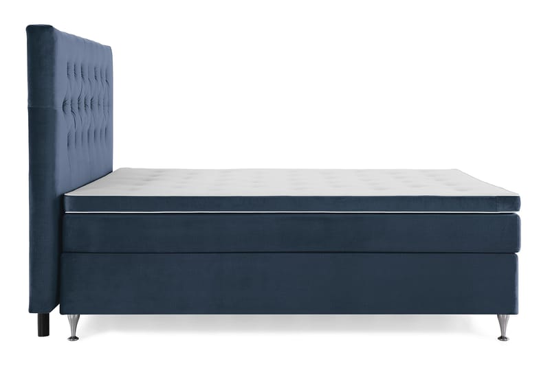 Royal Velvet Komplett Sängpaket 180x200 cm - Mörkblå med Låga Silverben - Möbler - Sovrum - Sängar - Kontinentalsängar
