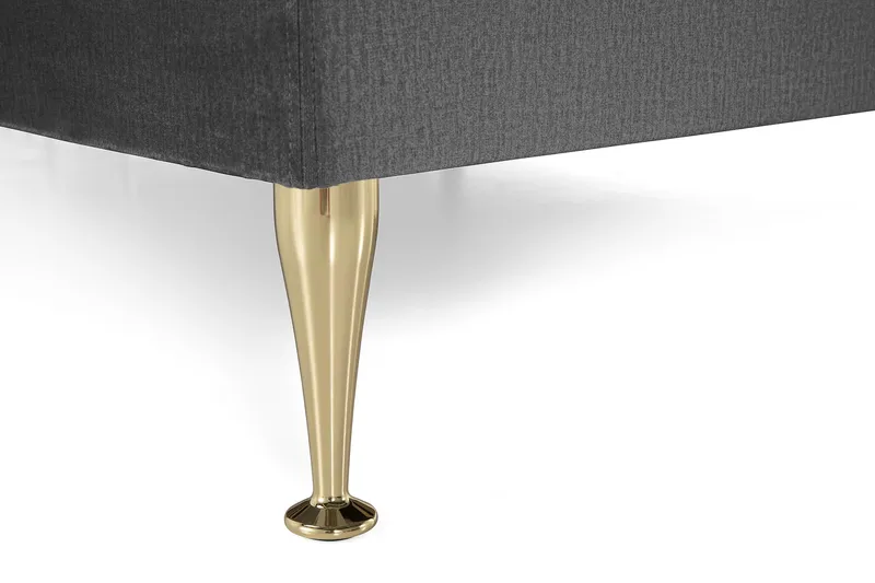 Royal Velvet Komplett Sängpaket 180x200 cm - Mörkgrå med Höga Guldben - Möbler - Sovrum - Sängar - Kontinentalsängar