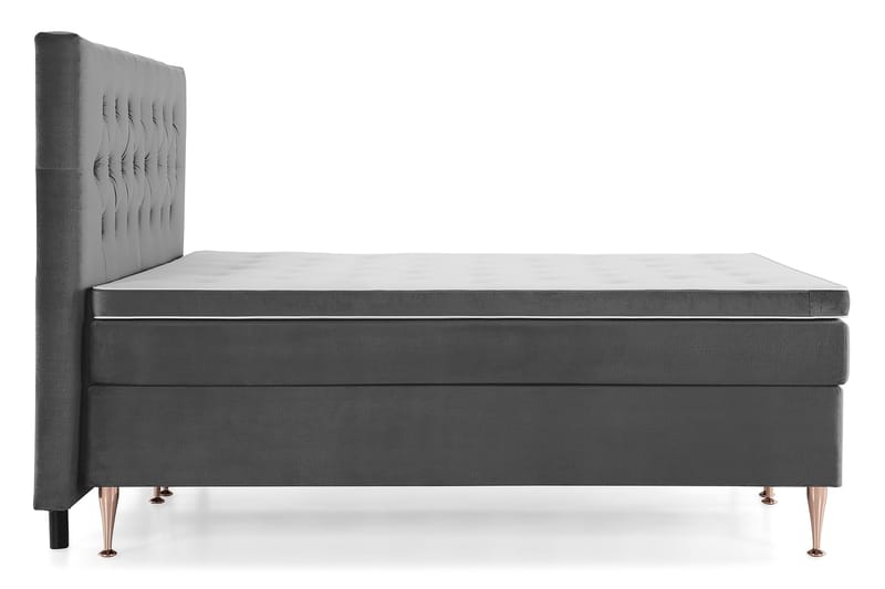 Royal Velvet Komplett Sängpaket 180x200 cm - Mörkgrå med Höga Rosében - Möbler - Sovrum - Sängar - Kontinentalsängar