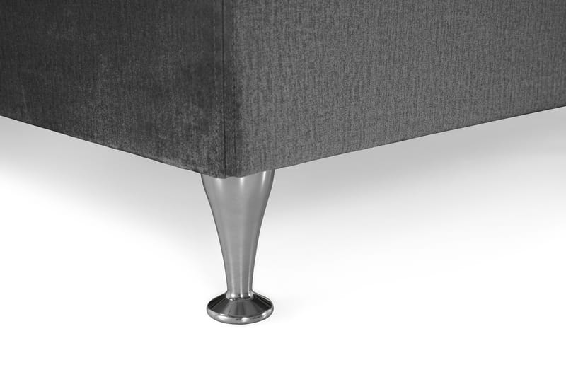 Royal Velvet Komplett Sängpaket 180x200 cm - Mörkgrå med Låga Silverben - Möbler - Sovrum - Sängar - Kontinentalsängar
