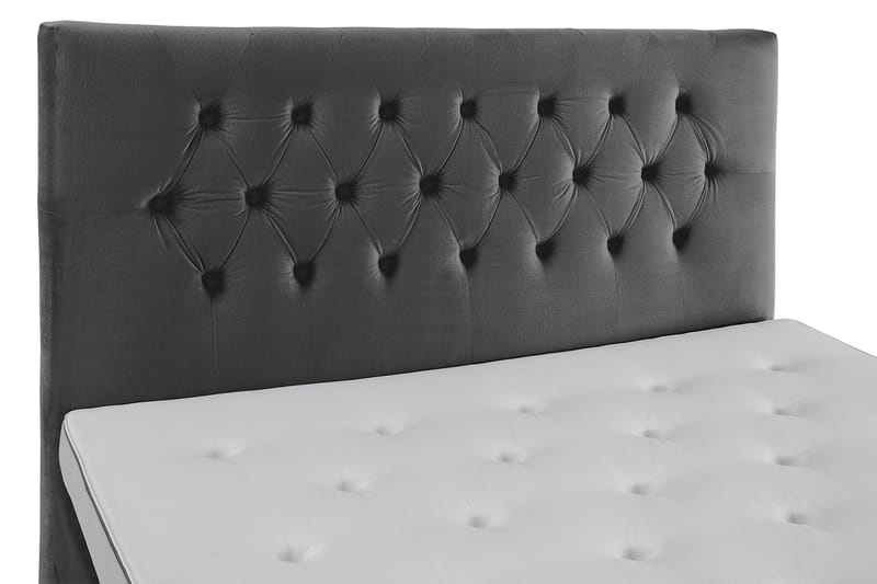 Royal Velvet Komplett Sängpaket 180x200 cm - Mörkgrå med Låga Silverben - Möbler - Sovrum - Sängar - Kontinentalsängar