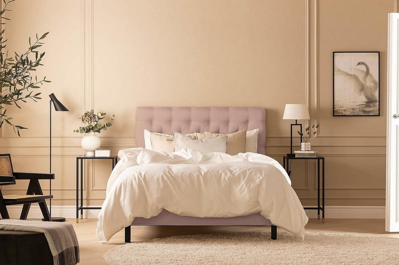 Scarlett Kontinentalsäng 140x200 Memorymadrass - Rosa - Möbler - Sovrum - Sängar - Kontinentalsängar