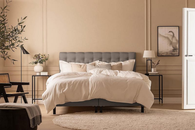 Scarlett Kontinentalsäng 160x200 Skummadrass - Grå - Möbler - Sovrum - Sängar - Kontinentalsängar