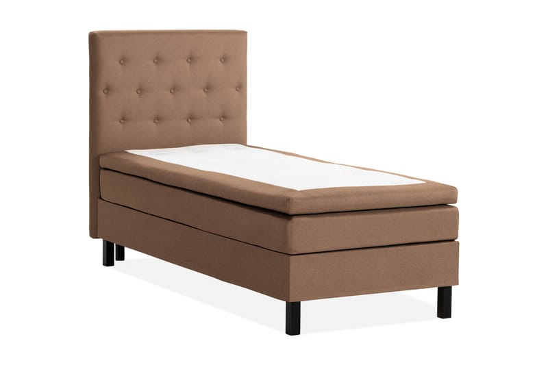 Scarlett Sängpaket 90x200 Skummadrass - Knappad gavel Brun - Möbler - Sovrum - Sängar - Kontinentalsängar