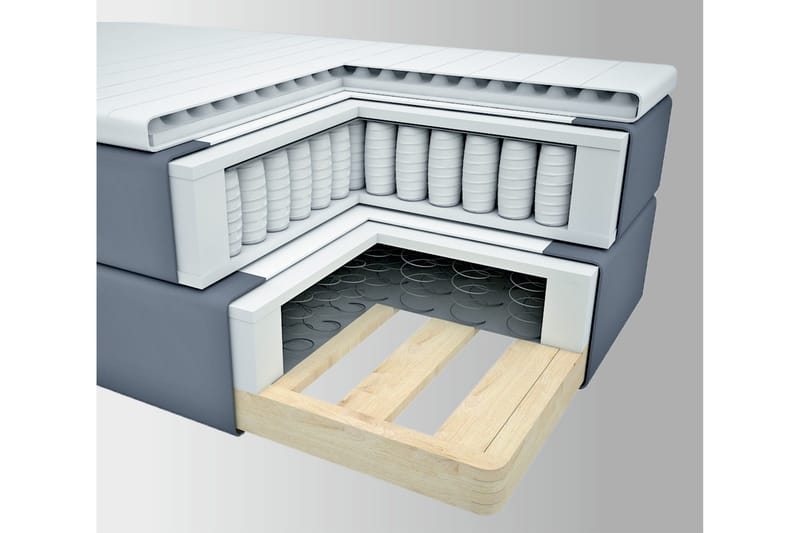 Select No 2 Komplett Sängpaket 120x200 - Ljusgrå/Svart - Möbler - Sovrum - Sängar - Kontinentalsängar