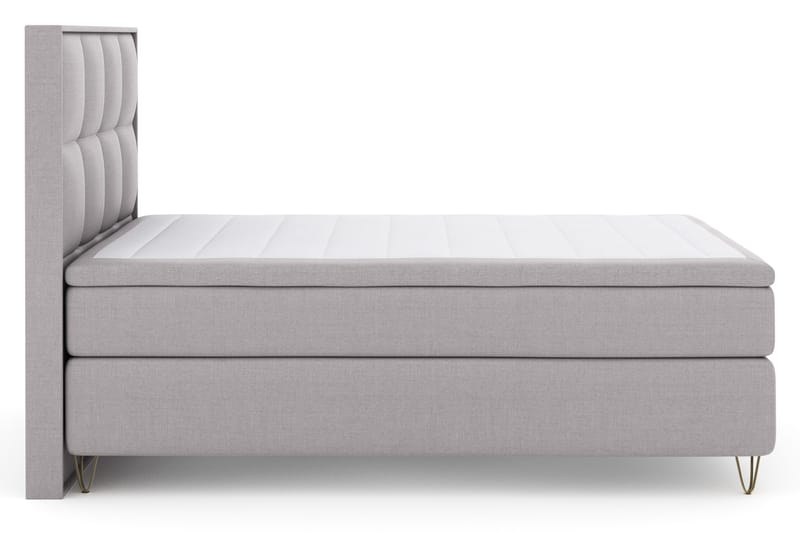 Select No 4 Komplett Sängpaket 140x200 Fast - Ljusgrå/Metall V-form - Möbler - Sovrum - Sängar - Kontinentalsängar