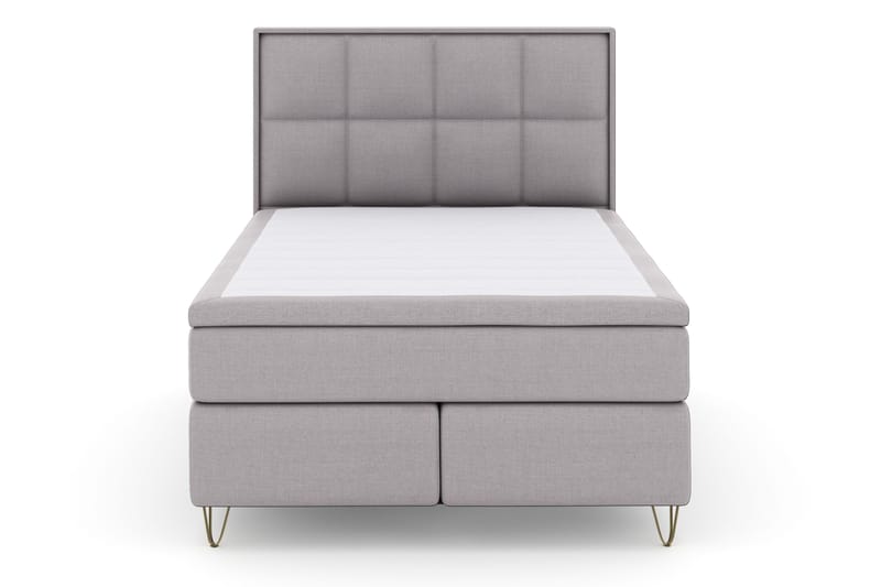 Select No 4 Komplett Sängpaket 140x200 Fast - Ljusgrå/Metall V-form - Möbler - Sovrum - Sängar - Kontinentalsängar